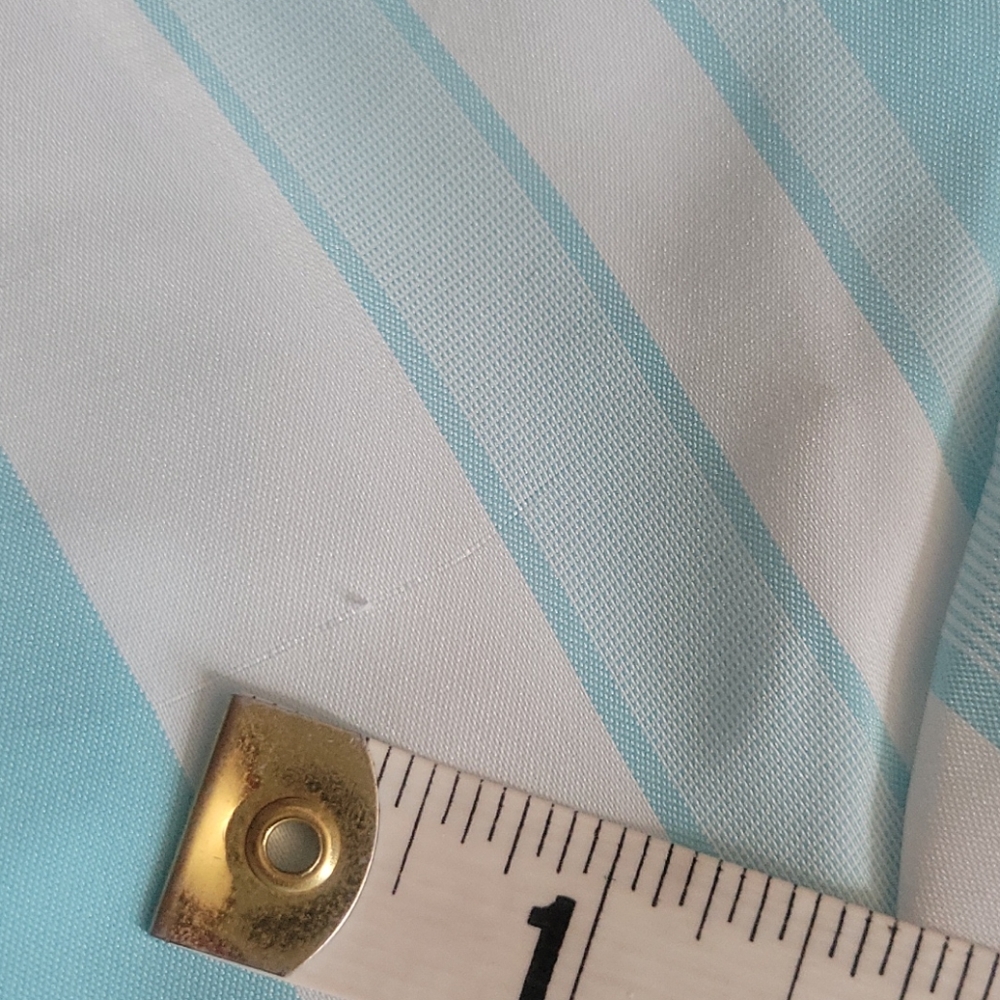 Vintage 50s 60s Blue White Striped Day Dress M - Picture 12 of 13